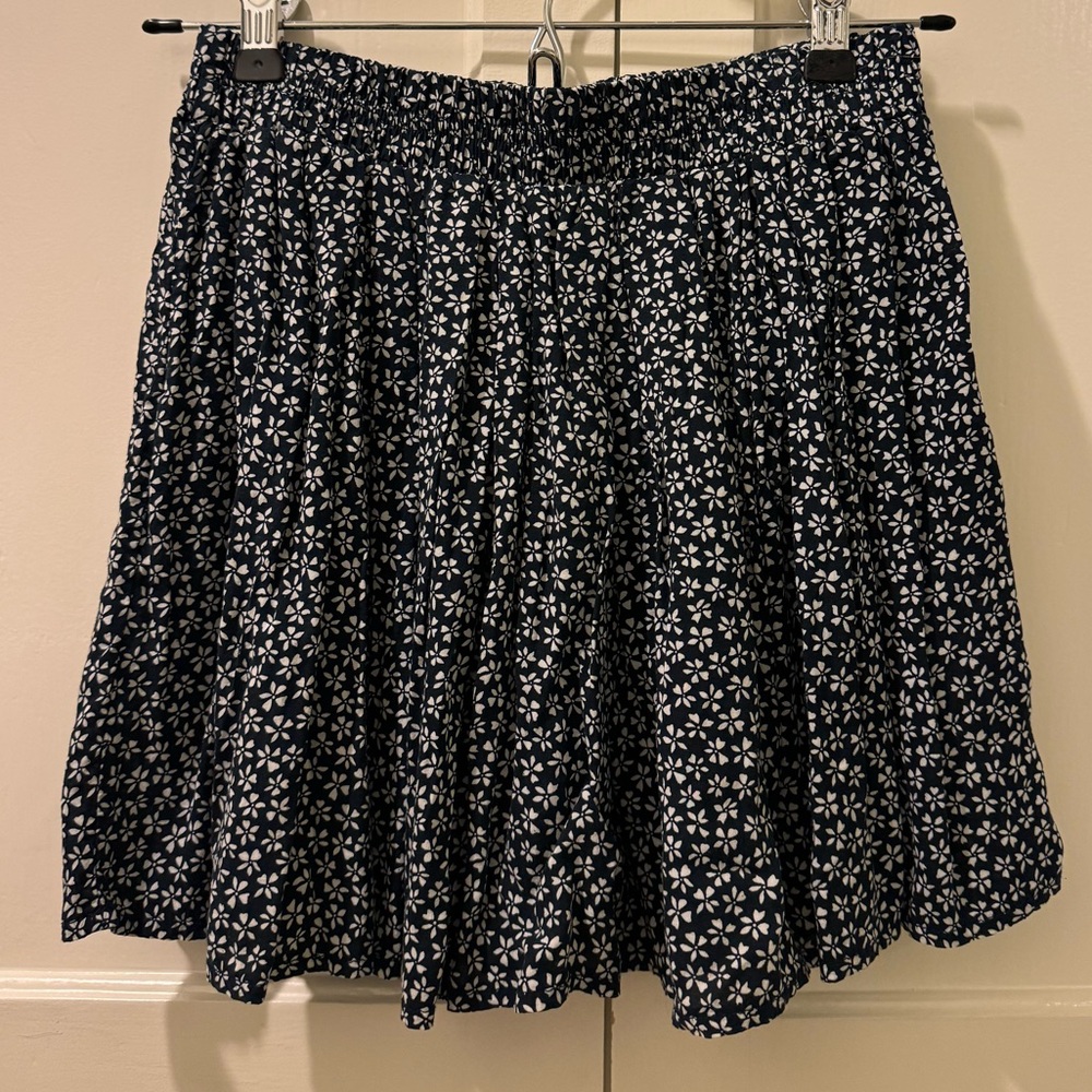 Navy Floral Mini Skirt